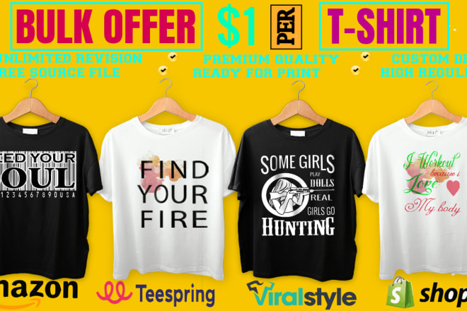 I will create professional t shirt for your company