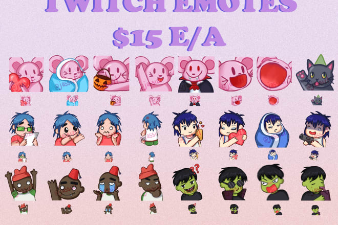 I will create twitch emotes, badges, icons and more