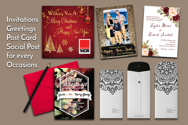 I will design attractive invitations, greeting card postcard etc