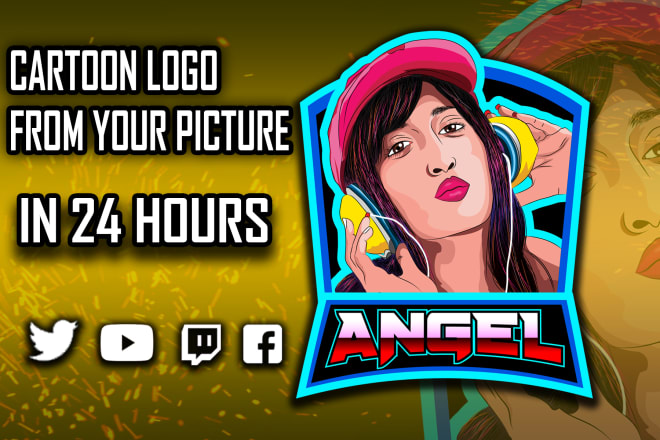 I will design cartoon character mascot logo for youtube gaming twitch