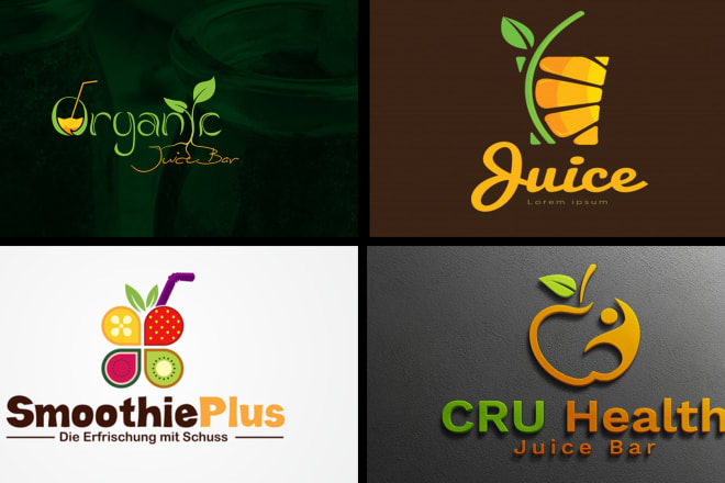 I will design elegant juice bar and beech cafe logo design