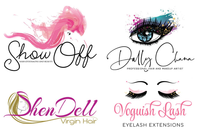 I will design feminine beauty, hair salon, makeup, hair and eyelashes extension logo