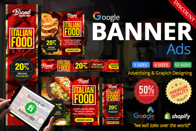 I will design professional google adwords banner ads