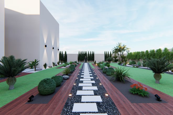 I will design your 2d,3d garden,outdoor living,deck,pool