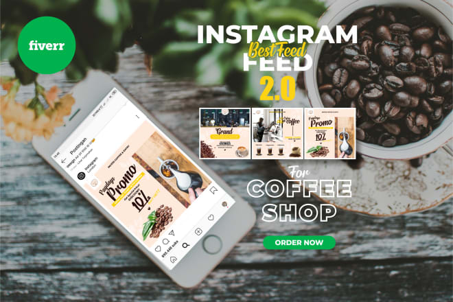 I will design your instagram feeds for your coffee shop