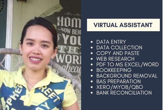 I will do data entry, copy paste, bookkeeping, typing work, virtual assistant