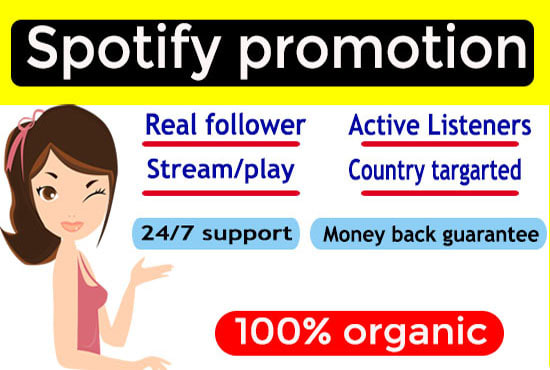 I will do organic spotify music promotion