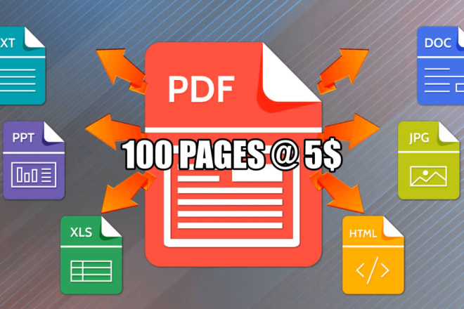 I will do PDF conversion, file conversion, PDF to word, ocr, data entry, epub convert