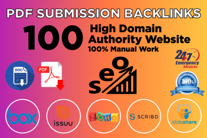 I will do pdf or article submission manually on top 100 sites