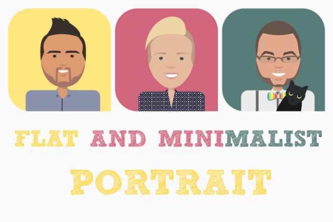 I will draw a cute flat portrait