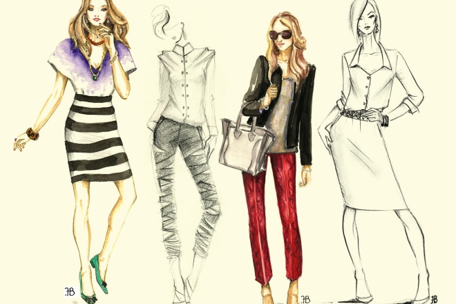 I will draw a fashion sketch