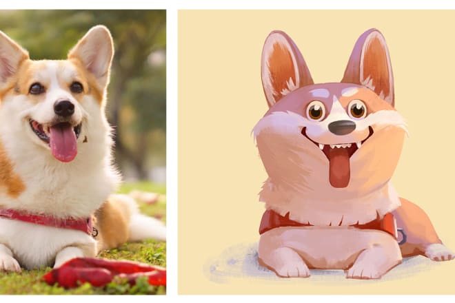 I will draw cartoon portrait of your pet