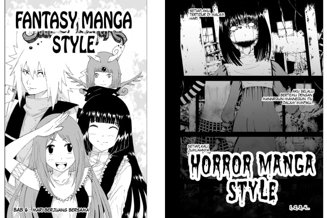 I will draw manga comics page for your story