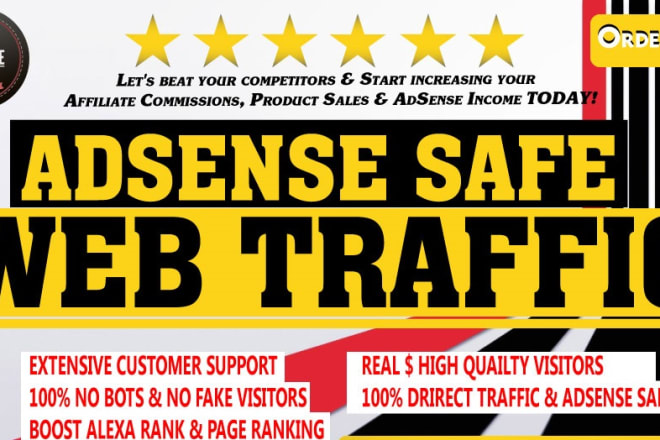 I will drive real organic keyword targeted web traffic, google adsense safe
