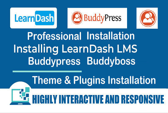 I will install buddyboss buddypress learndash premium theme plugins wordpress website