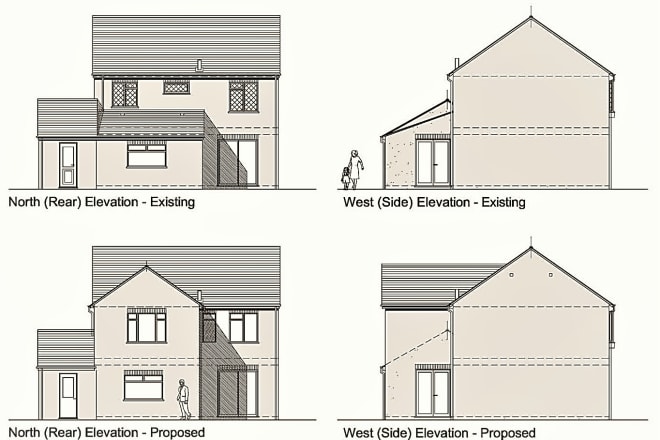 I will make 2d floor plan,elevation and section using autocad