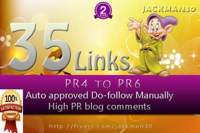 I will make 45 high page authority do follow blog comments manually