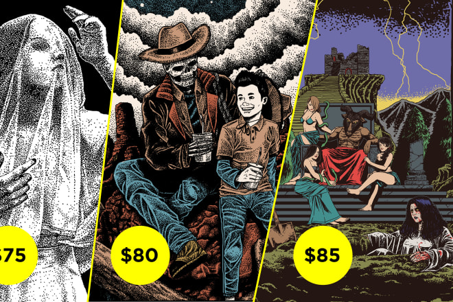 I will make detailed illustration for poster,movie,music and merch