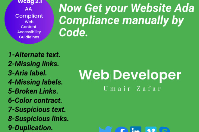 I will make your website wcag ada compliance sec 508 tier a,aa,aaa