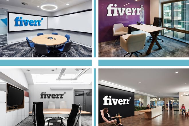 I will mockup your logo on 25 office interior wall