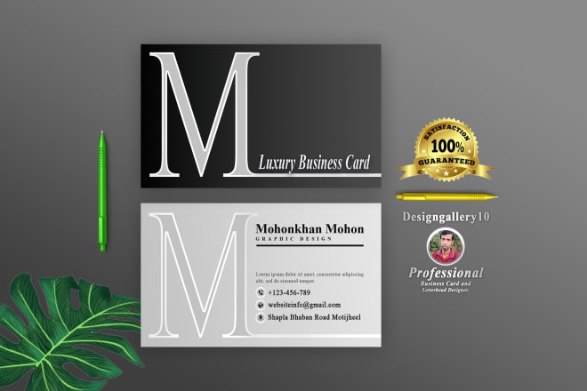 I will professional unique luxury business card design
