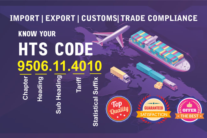 I will provide export, import hs, hts codes, calculate customs duty for your products