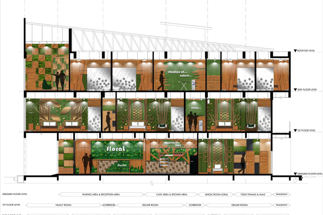 I will render interior 2d layout,section and elevation photoshop