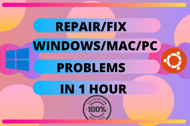 I will repair,fix windows pc remotely