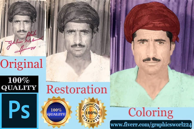 I will restoration,repair, fix damaged photo and coloring
