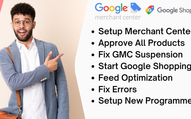 I will setup google merchant center account and fix suspension