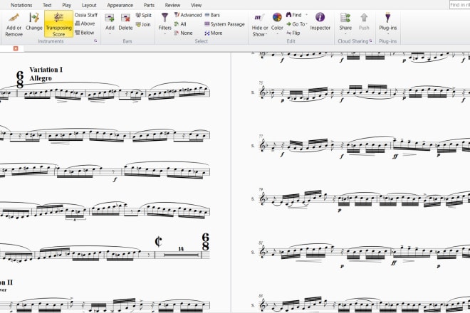 I will transcribe, engrave your music