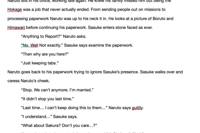 I will write anime fan fiction for you