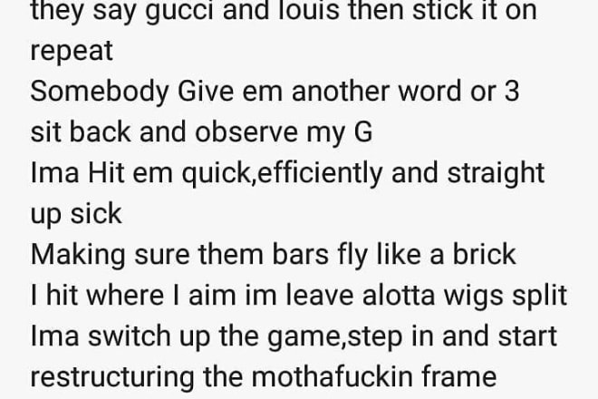 I will write your unique rap lyrics for your song