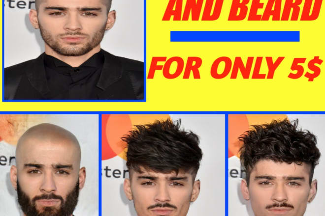 I will add realistic hair, beard, mustache of your photo using photoshop