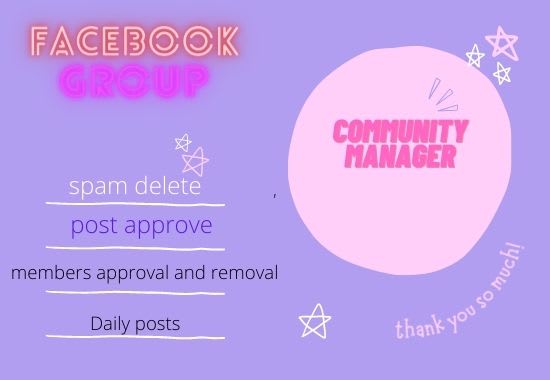 I will be your facebook group or page admin or manager
