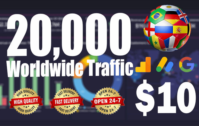 I will bring 20k worldwide website traffic