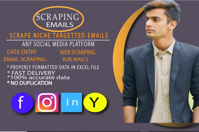 I will collect niche targeted email lists,web scraping