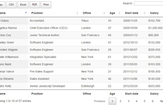 I will convert html data table excel,pdf,csv