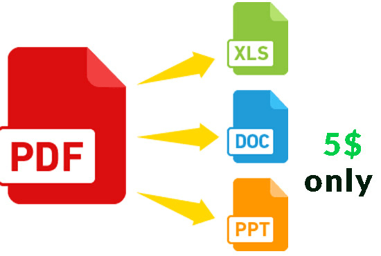 I will convert pdf to word file or any other format