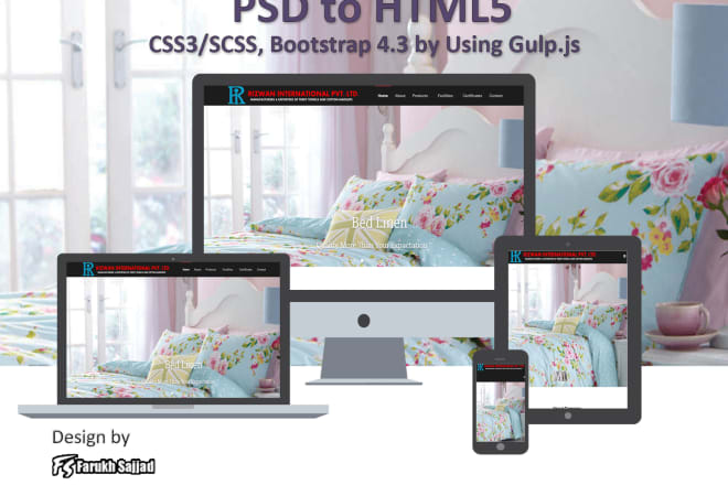 I will convert psd to html5 responsive by using bootstrap 4
