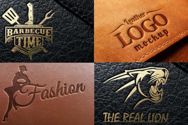I will convert your text or logo to embossed leather mockup