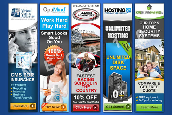 I will create 1 set static web banner ads design modern, 3d or flat