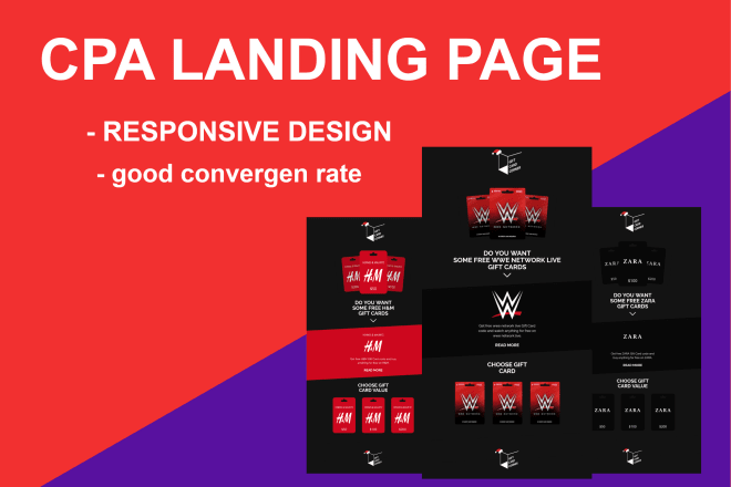 I will create 100 responsive CPA landing page content locker