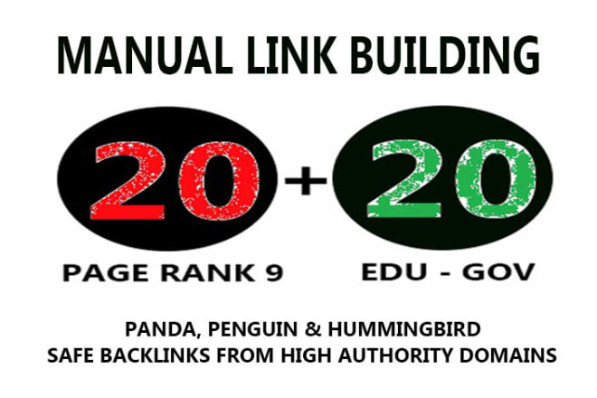 I will create 20 pr9 and 20 edu, gov high pr SEO authority backlinks