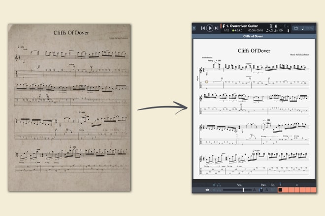 I will create a guitar pro file from any tab or sheet music