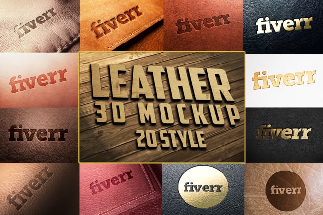 I will create a professional photorealistic leather 3d logo mockup