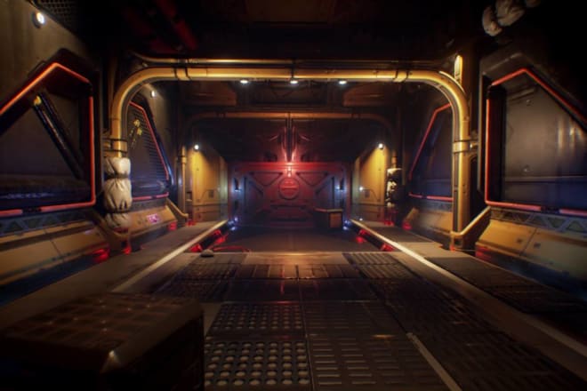 I will create a space scifi interior in unreal engine