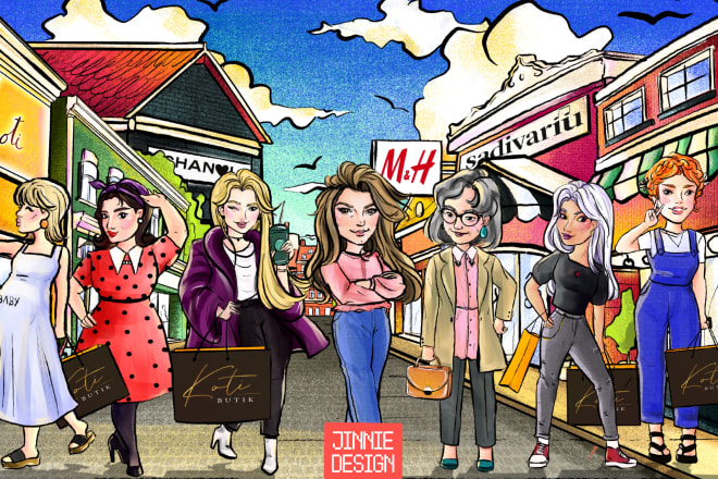 I will create beautiful illustrations and stickers for you