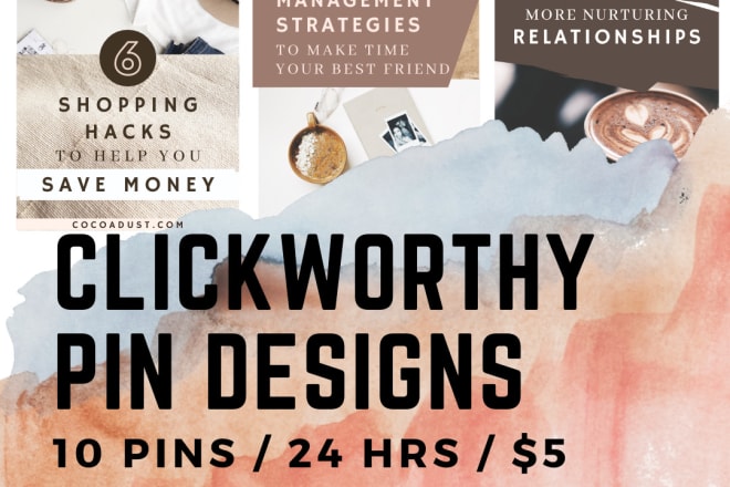 I will create clickworthy pin designs with SEO pin descriptions