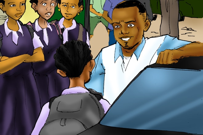 I will create comic strips, character design, and story book illustrations for you